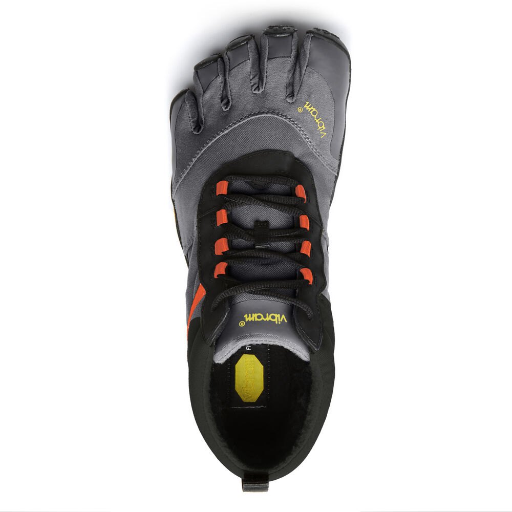 Vibram FiveFingers Herre Barfodet Sko Sort/Grå/Rød - V-Trek Insulated - 6491XBONU